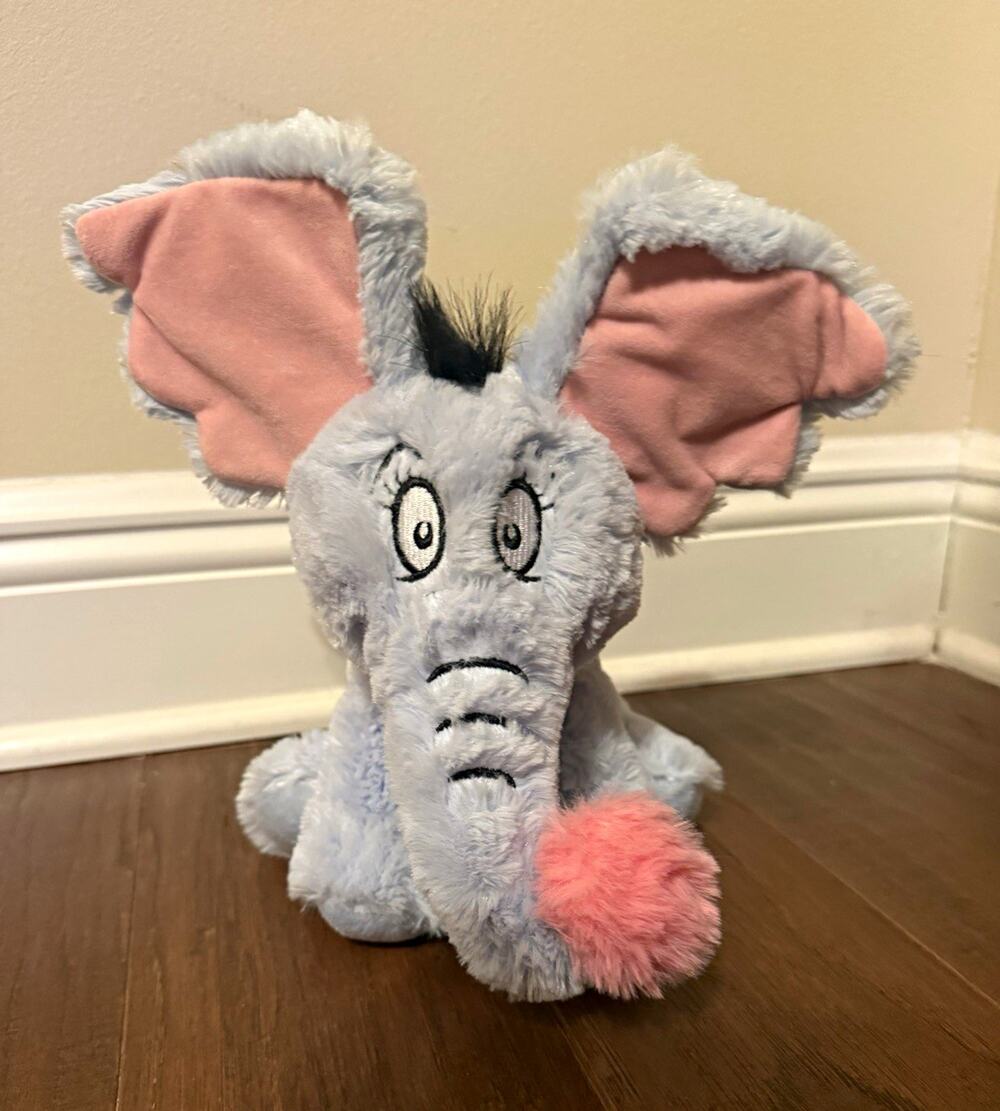 Aurora Dr. Seuss Horton Elephant Plush, Gray w/ Pink Ears 10” 2021